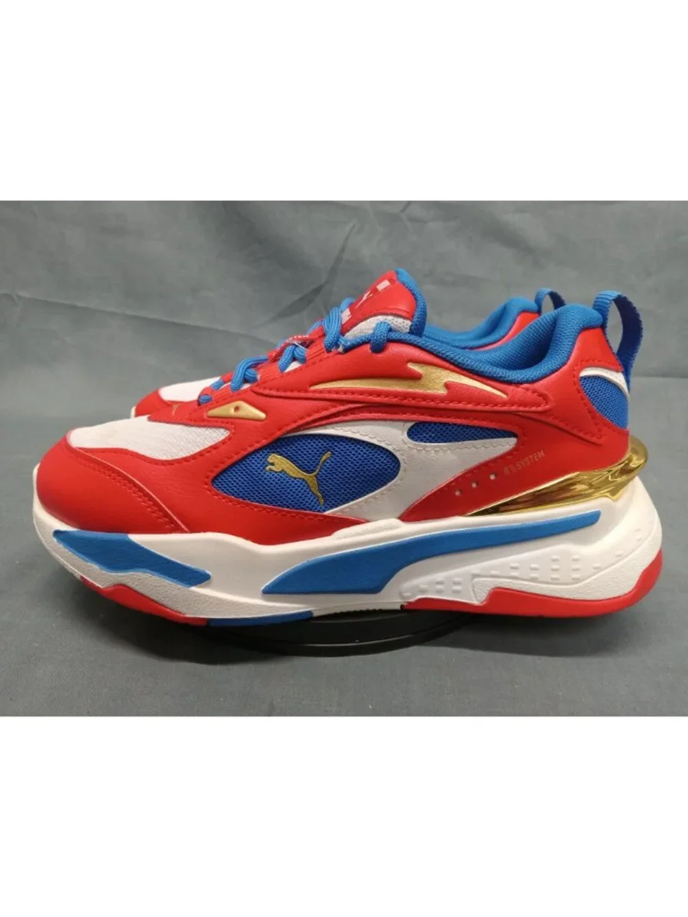 Puma RS-FAST RWB JR (GS) Sneaker White Red Strong Blue Boys Size 4.5 NEW IN BOX!
